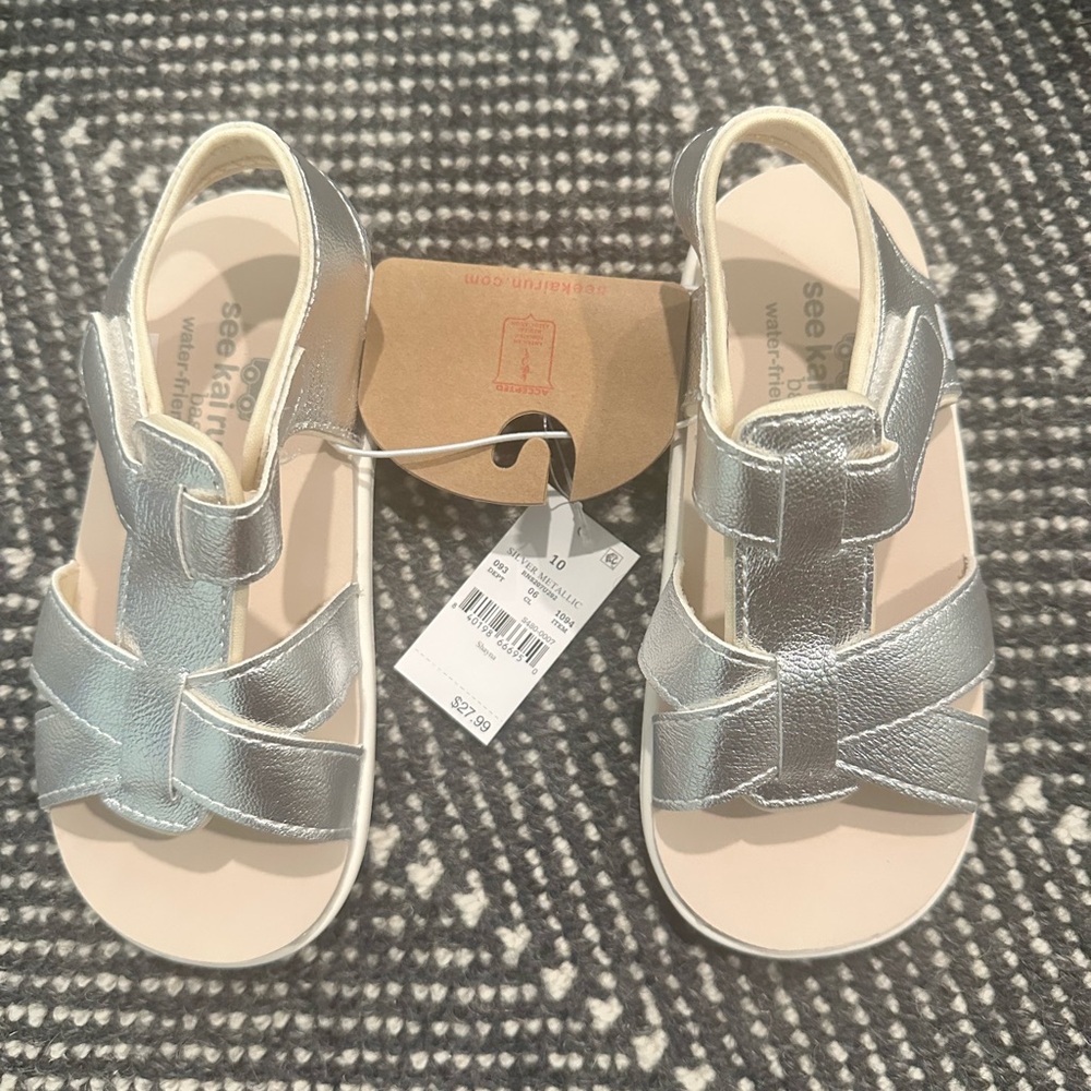 *brand new, with tags* Toddler See Kai Run Silver Kids Sandals
